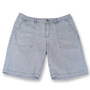 Tommy Bahama Striped Denim Bermuda Shorts Cotton Casual Preppy Blue White Size 6
